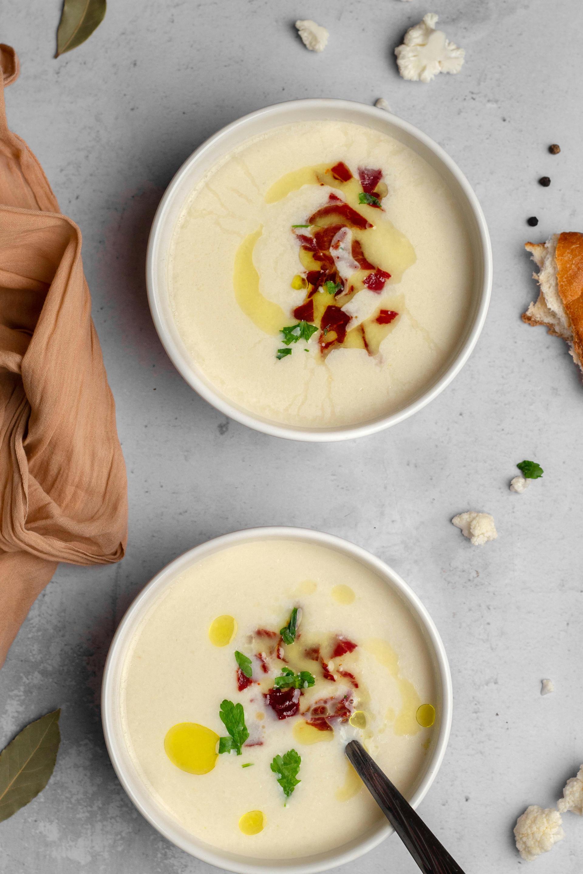 Garlic and Herb Cauliflower Soup